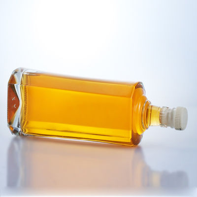 Logo personnalisé Bouteille en verre de silex transparent de 500 ml pour le gin, le rhum, le champagne, le cognac, le whisky et le liqueur