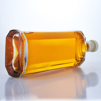 Logo personnalisé Bouteille en verre de silex transparent de 500 ml pour le gin, le rhum, le champagne, le cognac, le whisky et le liqueur
