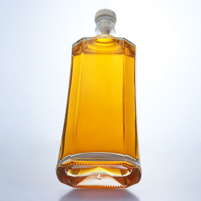 Logo personnalisé Bouteille en verre de silex transparent de 500 ml pour le gin, le rhum, le champagne, le cognac, le whisky et le liqueur