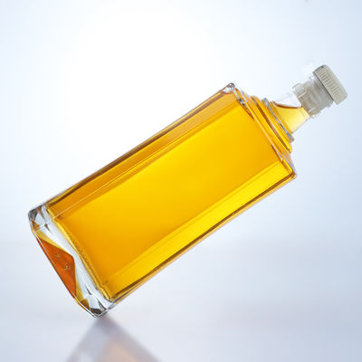 Logo personnalisé Bouteille en verre de silex transparent de 500 ml pour le gin, le rhum, le champagne, le cognac, le whisky et le liqueur