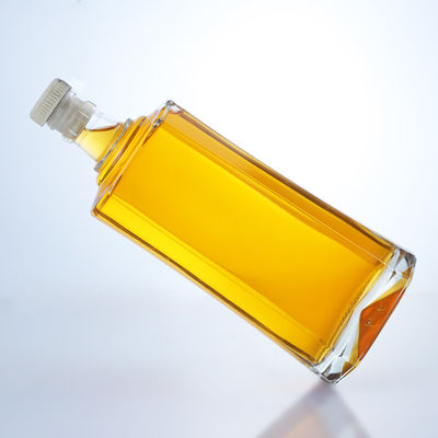 Logo personnalisé Bouteille en verre de silex transparent de 500 ml pour le gin, le rhum, le champagne, le cognac, le whisky et le liqueur