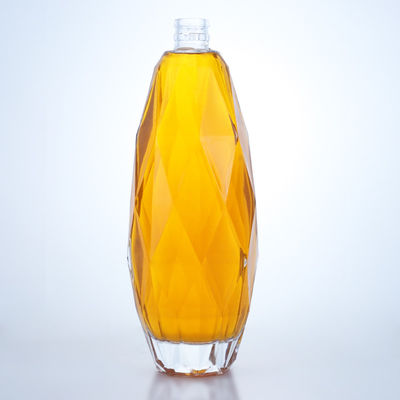 Bouteille en verre transparent de conception unique pour le tequila Gin Rum Champagne Brandy Whisky 750 ml