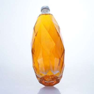 Bouteille en verre transparent de conception unique pour le tequila Gin Rum Champagne Brandy Whisky 750 ml