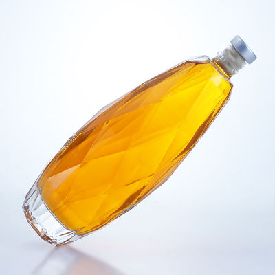 Bouteille en verre transparent de conception unique pour le tequila Gin Rum Champagne Brandy Whisky 750 ml