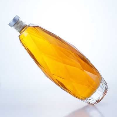Bouteille en verre transparent de conception unique pour le tequila Gin Rum Champagne Brandy Whisky 750 ml