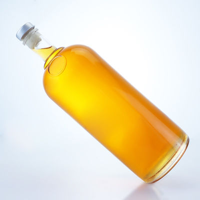 Tequila Vodka Rum Whisky Liquor Bouteille en verre avec liège 1000 ml en forme de cylindre de silex