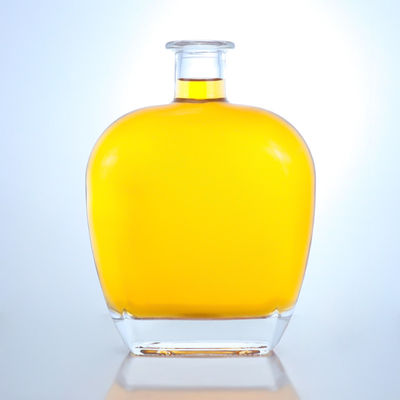 Bouteille de verre ronde transparente pour le gin, le rhum, le champagne, le cognac et le whisky 700 ml