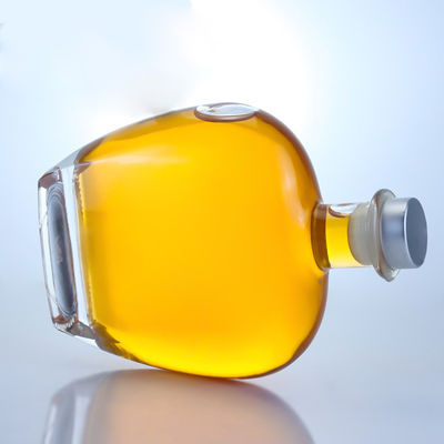 Bouteille de verre ronde transparente pour le gin, le rhum, le champagne, le cognac et le whisky 700 ml