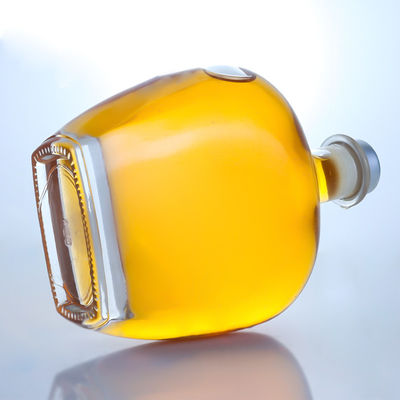 Bouteille de verre ronde transparente pour le gin, le rhum, le champagne, le cognac et le whisky 700 ml