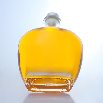 Bouteille de verre ronde transparente pour le gin, le rhum, le champagne, le cognac et le whisky 700 ml