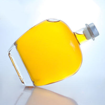 Bouteille de verre ronde transparente pour le gin, le rhum, le champagne, le cognac et le whisky 700 ml
