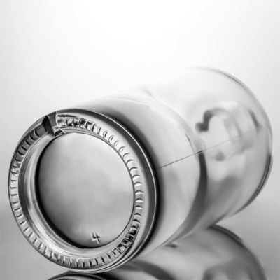 Matériau du collier verre 750 ml bouteille de silex clair en forme ronde pour le gin rom sur mesure