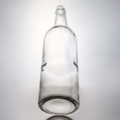 Manipulation de surface Bouteille en verre décalée 1000 ml en forme ronde Parfaite pour le Gin Rum Champagne Liquor