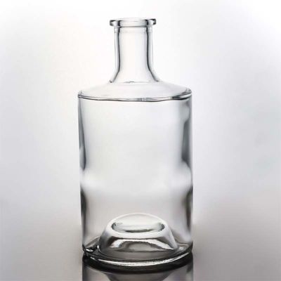 Bouteille en verre de 750 ml à 1000 ml en forme ronde avec liège de bois pour le whisky