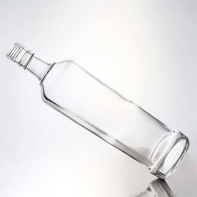 Décal personnalisé en forme ronde 730 ml 1000 ml vide Gin à haute teneur en silex Rum Vodka Whisky Brandy Liquor Bouteille en verre avec type de scellé en liège