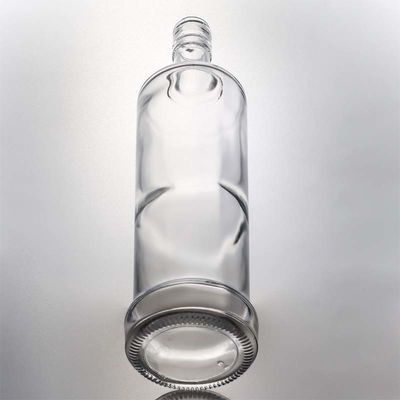 Décal personnalisé en forme ronde 730 ml 1000 ml vide Gin à haute teneur en silex Rum Vodka Whisky Brandy Liquor Bouteille en verre avec type de scellé en liège