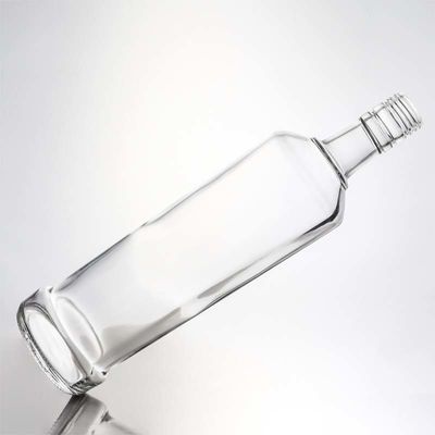 Décal personnalisé en forme ronde 730 ml 1000 ml vide Gin à haute teneur en silex Rum Vodka Whisky Brandy Liquor Bouteille en verre avec type de scellé en liège