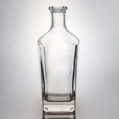 Bouteille de tequila en verre à haute teneur en silex avec bouchon personnalisé 700ml 800ml 1000ml vide