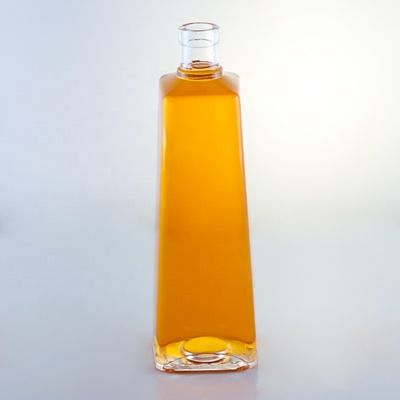 Logo personnalisé Bouteille de whisky 750 ml en verre transparent avec liège et forme carrée