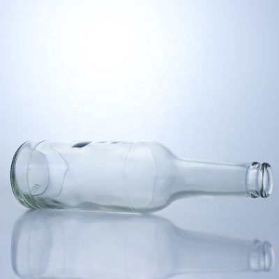 Flint Glass 276 ml Brandy Vodka Tequila Bouteille en verre avec liège pour le corps Matériau en verre