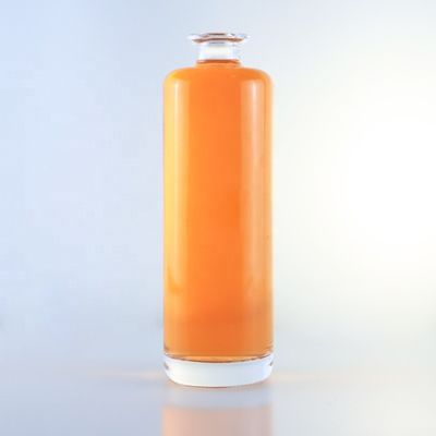 Bouteille en verre de flint ronde unique de 750 ml avec logo personnalisé et liège