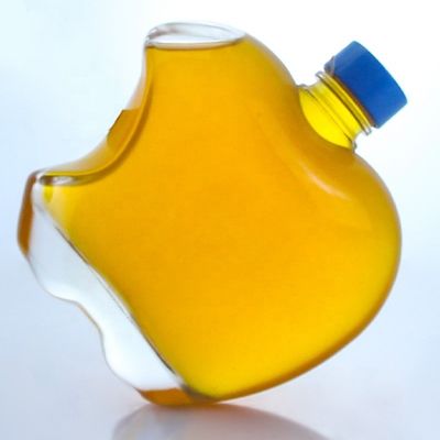Logo personnalisé Bouteille en verre vide unique pour le gin Whisky Rum Tequila Brandy