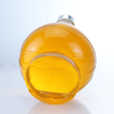 Bouteille en verre transparente en forme populaire de 350 ml pour le whisky, le rhum et le gin