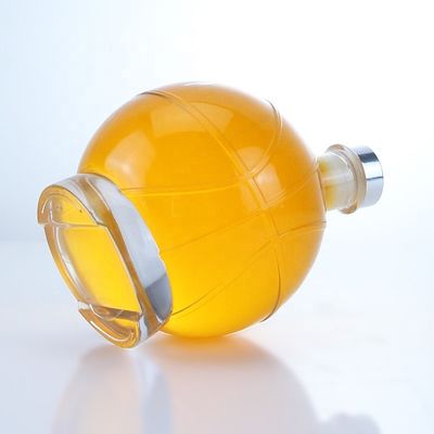 Bouteille en verre transparente en forme populaire de 350 ml pour le whisky, le rhum et le gin