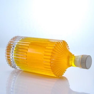 Bouteille de verre vide transparente de 500 ml 750 ml 1000 ml pour la vodka, le gin, le rhum, le whisky et le cognac