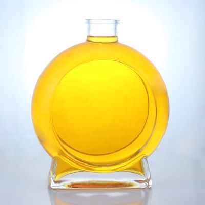 Bouteille en verre vide à fond épais en liège pour le gin, le whisky, le rhum, la tequila, le cognac