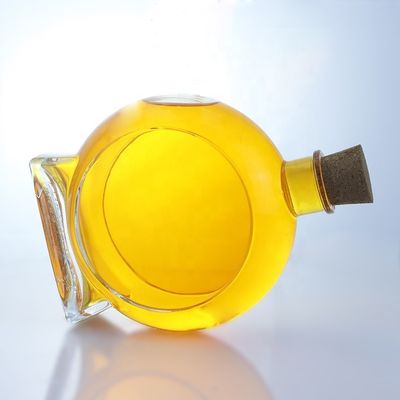 Bouteille en verre vide à fond épais en liège pour le gin, le whisky, le rhum, la tequila, le cognac