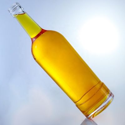 Collier en verre Bouteilles de verre vides en forme ronde de 750 ml pour le tequila Brandy Rum Gin Whisky