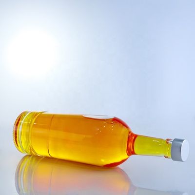 Collier en verre Bouteilles de verre vides en forme ronde de 750 ml pour le tequila Brandy Rum Gin Whisky