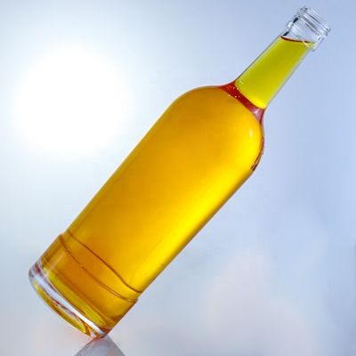 Collier en verre Bouteilles de verre vides en forme ronde de 750 ml pour le tequila Brandy Rum Gin Whisky