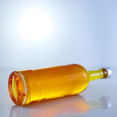 Collier en verre Bouteilles de verre vides en forme ronde de 750 ml pour le tequila Brandy Rum Gin Whisky