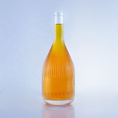 Bouteille de verre vide transparente pour vodka gin rhum whisky brandy dans 500 ml 750 ml 1000 ml