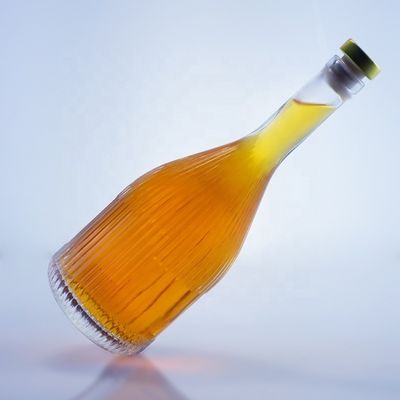 Bouteille de verre vide transparente pour vodka gin rhum whisky brandy dans 500 ml 750 ml 1000 ml