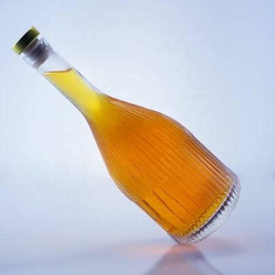 Bouteille de verre vide transparente pour vodka gin rhum whisky brandy dans 500 ml 750 ml 1000 ml