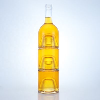 Élégante bouteille de 500 ml 750 ml 1000 ml en verre de flint pour le whisky Vodka Champagne Tequila