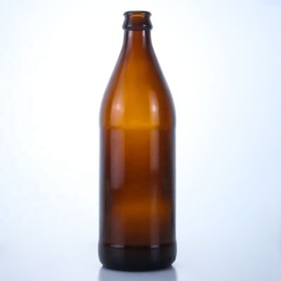 Bouteilles de verre vides de bière avec bouchon à couronne 700 ml 750 ml Bouteille créative en ambre
