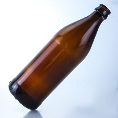 Bouteilles de verre vides de bière avec bouchon à couronne 700 ml 750 ml Bouteille créative en ambre