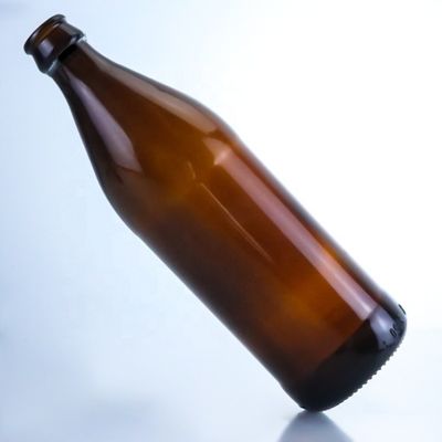 Bouteilles de verre vides de bière avec bouchon à couronne 700 ml 750 ml Bouteille créative en ambre