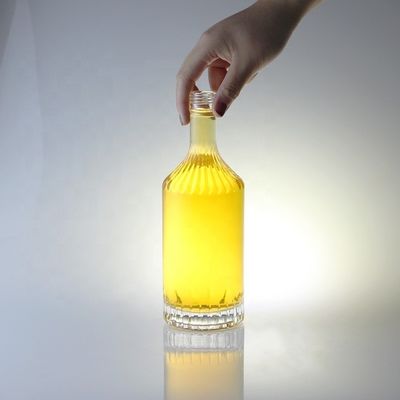 Bouteille en verre à bouchon de visque pour vodka champagne tequila gin rhum 750 ml 1000 ml transparente
