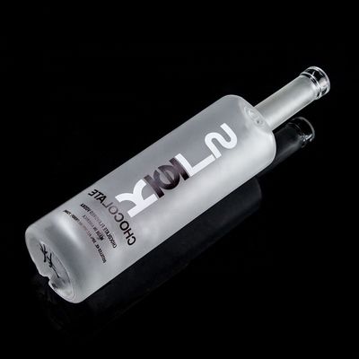 Type d'étanchéité au liège 750ml 1000ml Glacé Décal Clair Bouteille en verre de silex pour Gin Rum Champagne Tequila Whisky Logo personnalisé