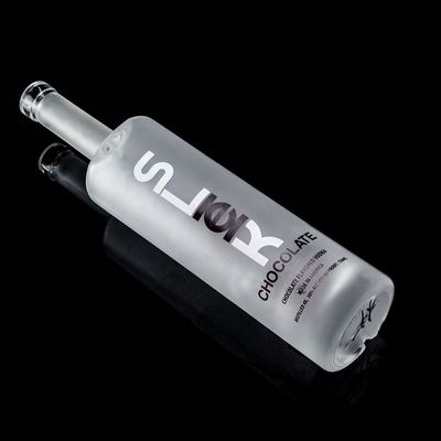 Type d'étanchéité au liège 750ml 1000ml Glacé Décal Clair Bouteille en verre de silex pour Gin Rum Champagne Tequila Whisky Logo personnalisé