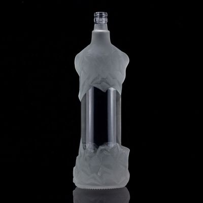 Bouteille en verre de flint transparente de 500 ml, 700 ml et 750 ml pour le gin et le rhum de champagne