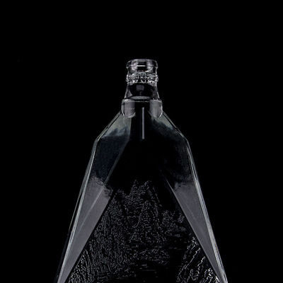 Bouteille en verre de silex à fond épais et clair pour le gin, le whisky, le rhum, la tequila et le brandy