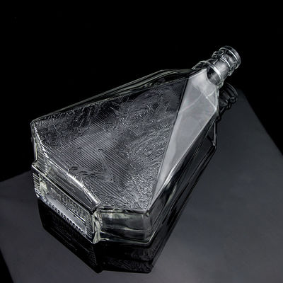 Bouteille en verre de silex à fond épais et clair pour le gin, le whisky, le rhum, la tequila et le brandy