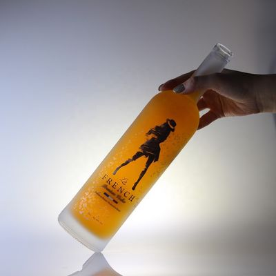 Vente en gros 750 ml 1000 ml glacé bouteille en verre décal pour la bière Vodka Whisky spiritueux