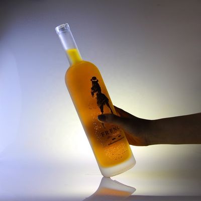 Vente en gros 750 ml 1000 ml glacé bouteille en verre décal pour la bière Vodka Whisky spiritueux